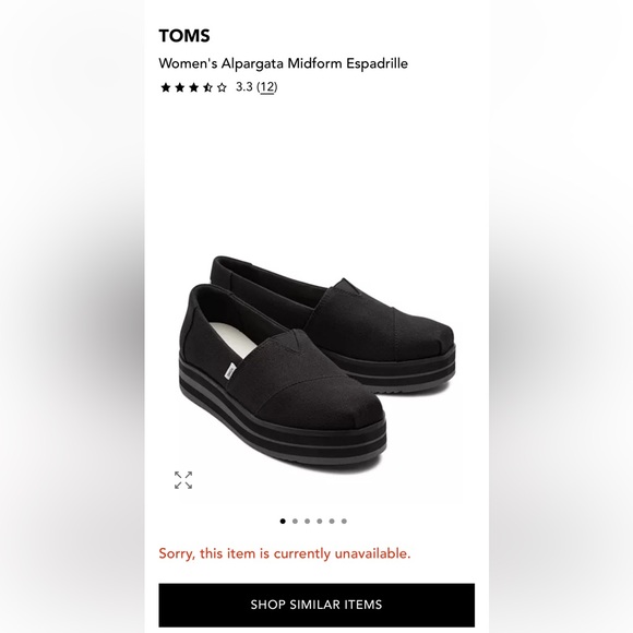 TOMS
Women's Alpargata Midform Espadrille in Black size 8.5 - Picture 1 of 16